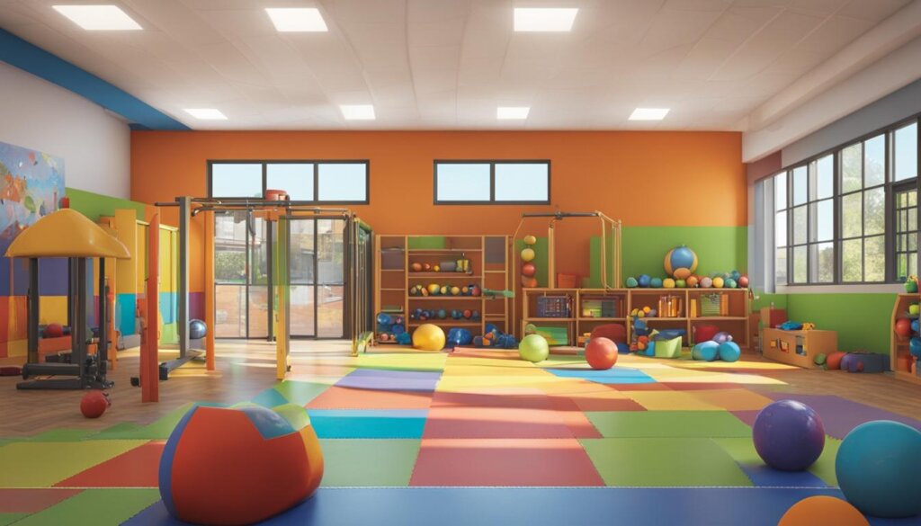 gimnasio con actividades para niños